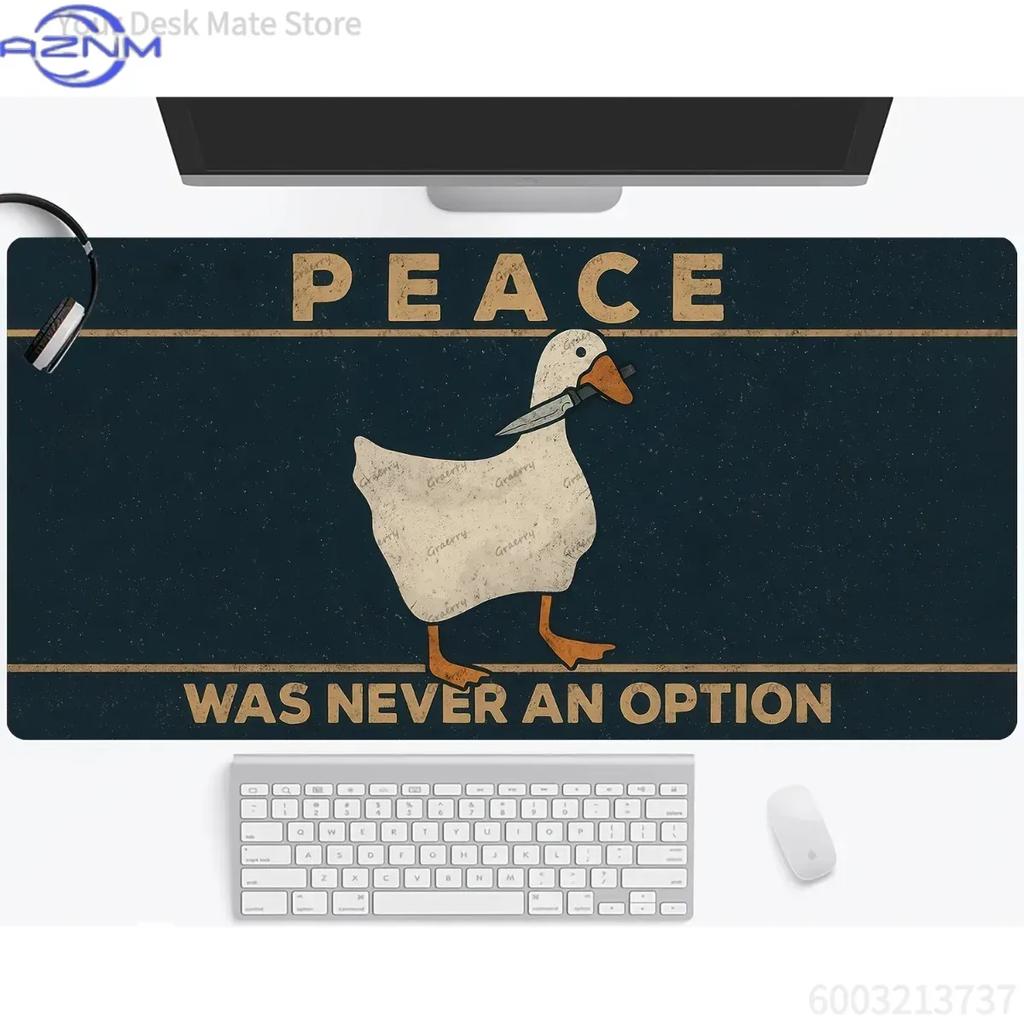 Funny Goose Large Mouse Pad Peace Was Never An Option Quote Nonslip Rubber Extended Desk Mat For Gamer Office