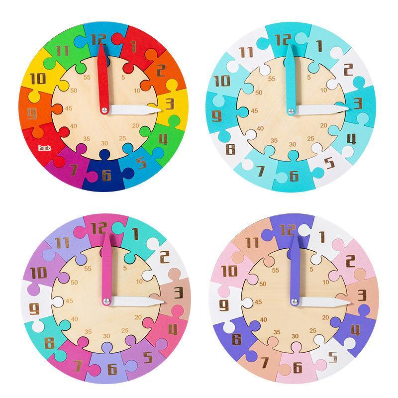 Children's Wooden Educational Clock Puzzle for Early Learning