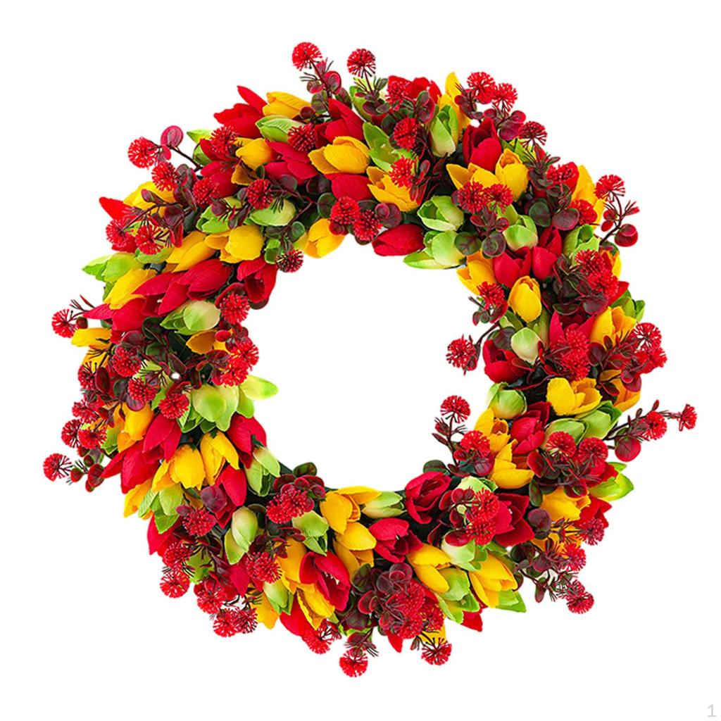 Konstgjord Tulpanblomma Krans Mors Dag Vår för Hennes Kvinnor Flickor Mamma Födelsedag