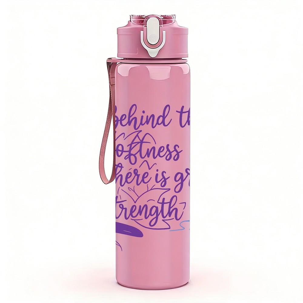1PC Behind The Scenes Great Things Quote 750ml Color Plastic Sports Water Bottle Leakproof Flip Straw Lid Suitable for Sports Office Home Use