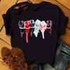 T-shirt Women's Colorful nail polish Funny Fashion Summer Simple Clothing Pattern T-shirt