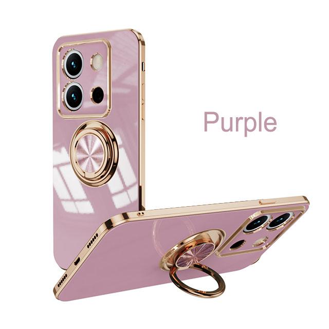Finger Ring Holder Plating Phone Cover For POCO X6 M6 Pro Case With Bracket Funda For POCO M5S C65 F3 F4 X3 GT M3 X5 F5 Pro 5G