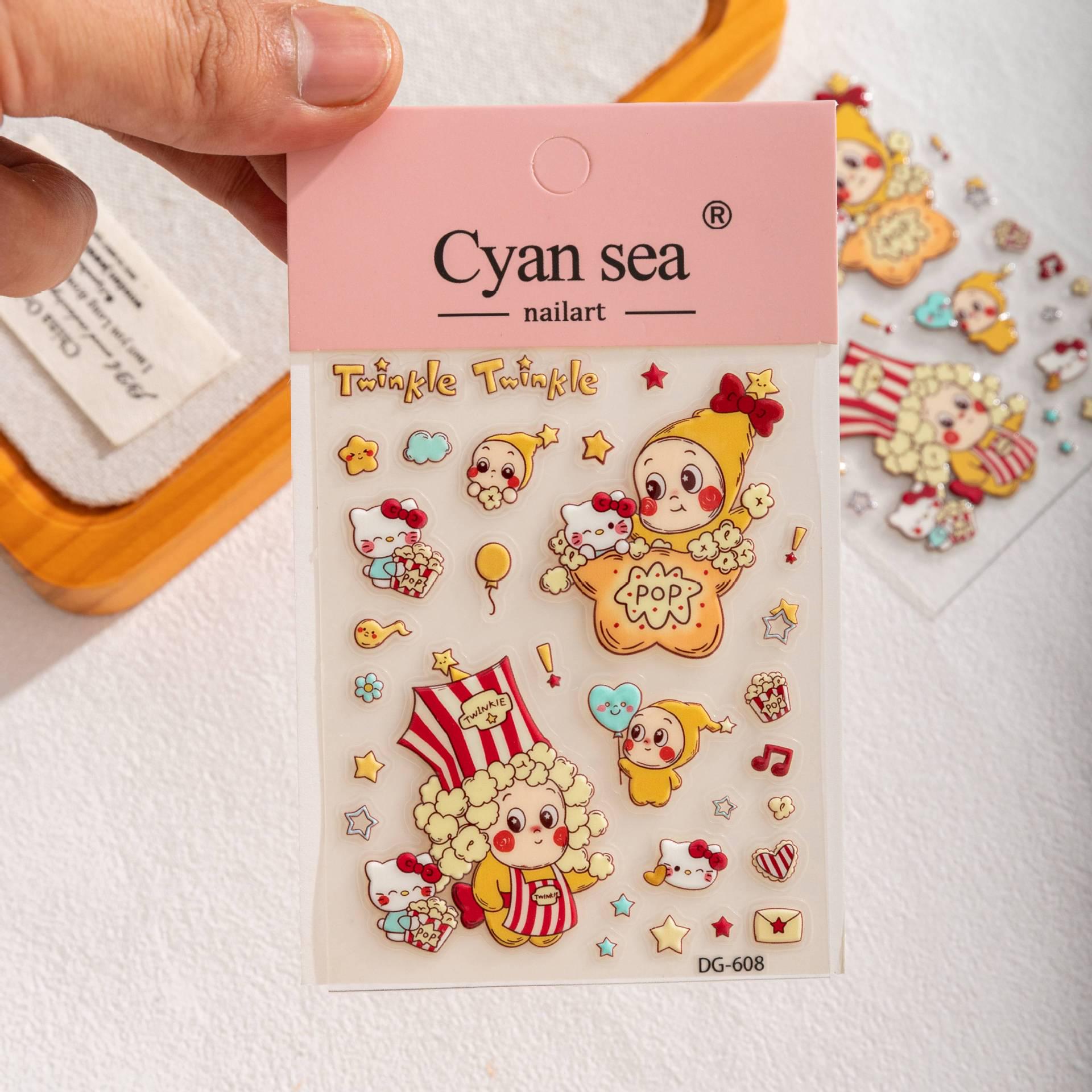 Pop Mart Star Person Retro Jelly Stickers Collection - Cute Cartoon DIY Set