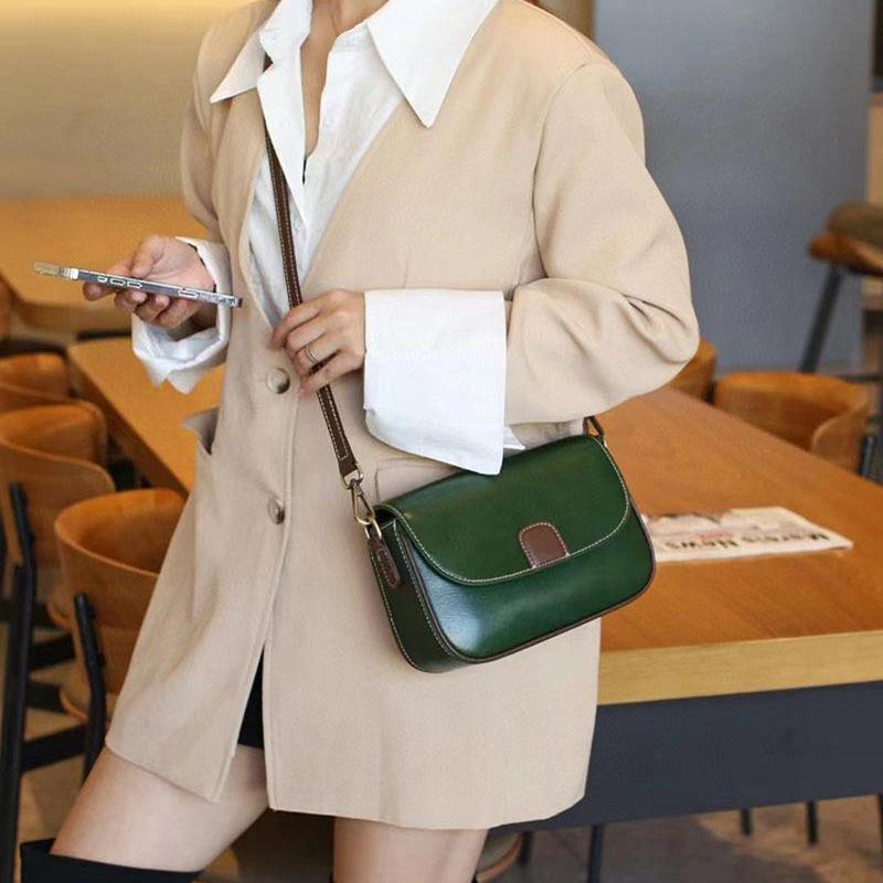 2025 Autumn New Genuine Leather Crossbody Small Square Bag for Women Casual Versatile Cowhide Single Shoulder Fashion Phone Bag