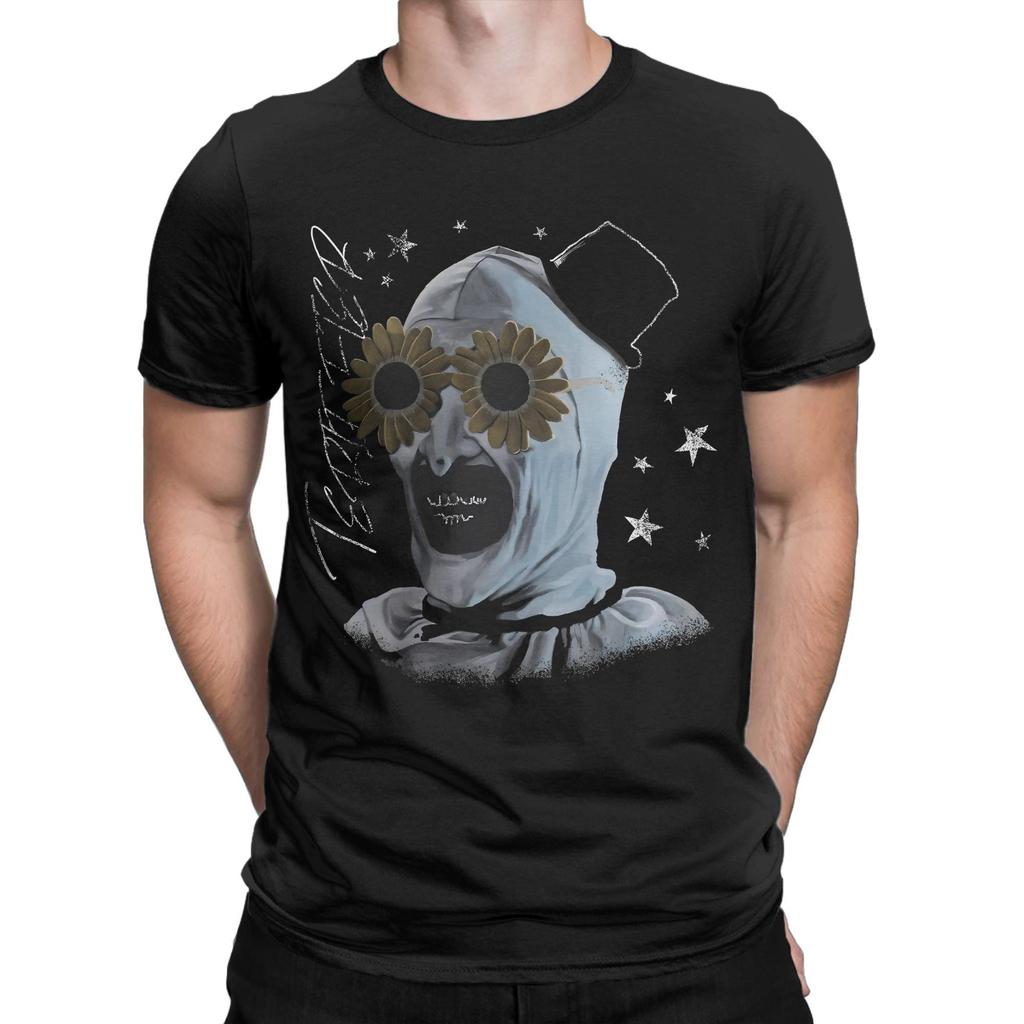 Terrifier Gruselfilm T-Shirt für Herren Baumwolle Neuheit T-Shirts Rundhals T-Shirts Kurzarm Tops Übergröße