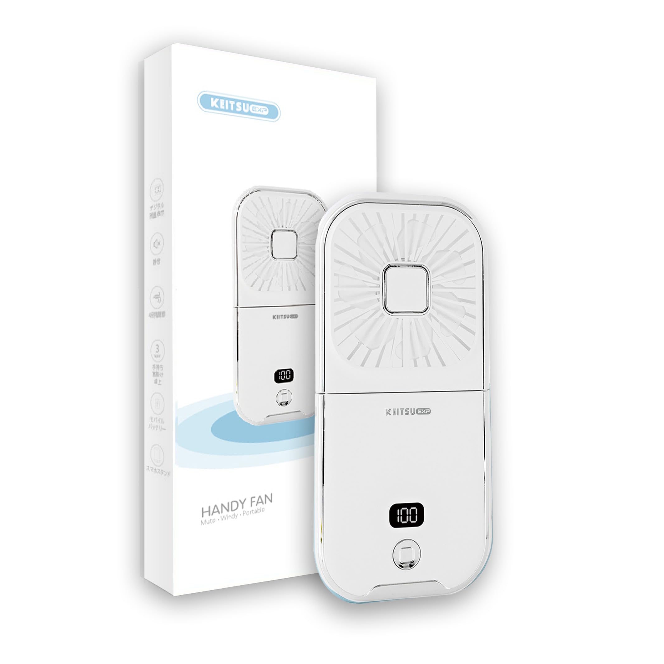 

in KEITSU EXP Handy Neck Hanging Portable 4 Levels of Air Volume Tabletop Neck Small Portable Fan [Made Japan] Fan, 4800mAh, Fan, Tabletop, білий