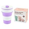 Reusable Portable Coffee Mug Heat Resistant Silicone Collapsible Travel Cup with Lid