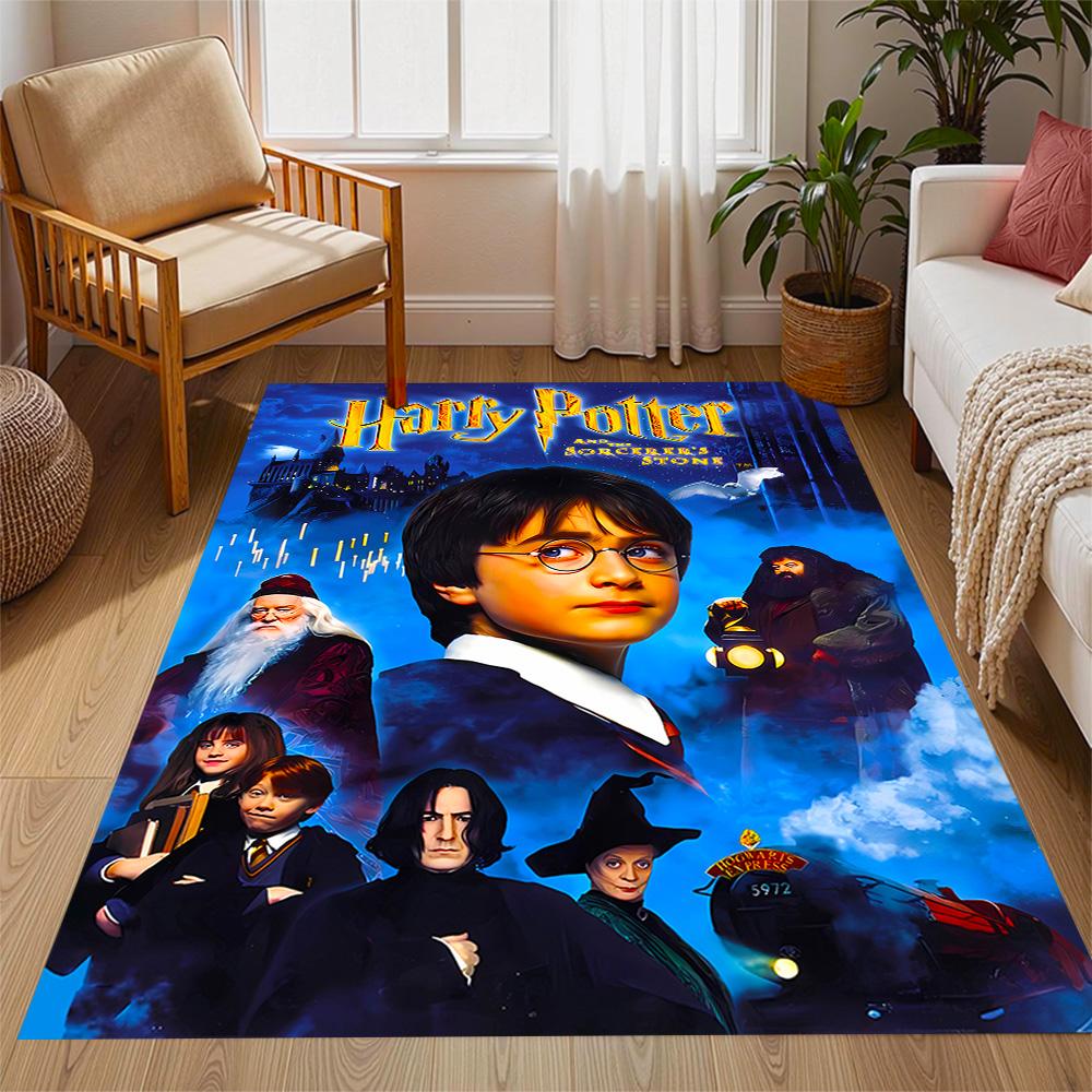 Harry Potter Hogwarts Themed Anti-Slip Rugs - Polyester Home Decor, Suitable for Bedrooms, Living Rooms, Doorways, Studios, and Decorations