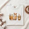 Corgi Pet Shirt Dog Café Gift Women Playful Tee Puppy T-Shirt Dog Fan Canine Tshirt Coffee Graphic Animation Milk Tea Tshirt