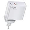 65W Gallium Nitride PD Charger, Dual Port (USB-A & USB-C), Multi-Plug (AU/UK/US/EU) for Tablets & Computers