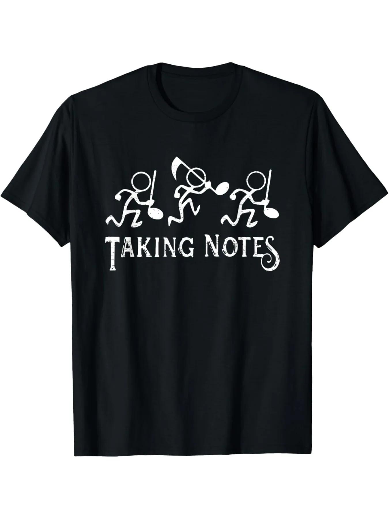 

HOT SALE Men s Retro Music Graphic T-shirt - Take Notes Musician Design, Comfortable Cotton Short Sleeve T-shirt Music Lovers 4XL