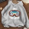 Kışlık Sıcak ve Polar Astarlı, Rüzgar Geçirmez, Erkek ve Kız Çocukları İçin Kayak Gözlüğü Baskılı Kapüşonlu Sweatshirt, Kalın Outdoor Spor Üstü