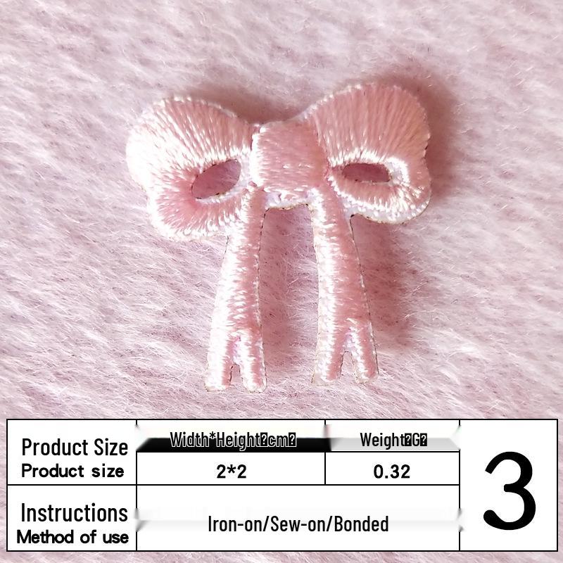 

Маленькая милая вышивка бантиком, термоаппликация из ткани для самостоятельного изготовления одежды и аксессуаров