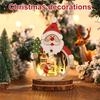 Wooden Christmas Ornaments with LED Lights Santa Claus Snowman Toys New Year Navidad Xmas Decorative Pedants Home Party Decor