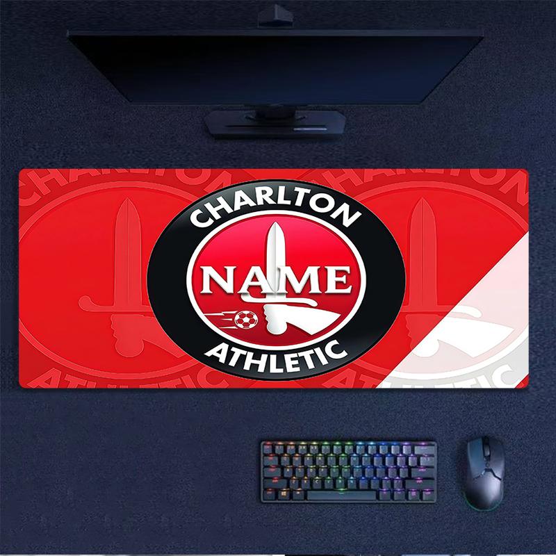 Custom Name,Charlton Athletic Mouse Pad, Large Gaming Desk Mat, Non-slip XXL Mousepad for Laptop & Tablet, Mini PC Playmat with Stitched Edges