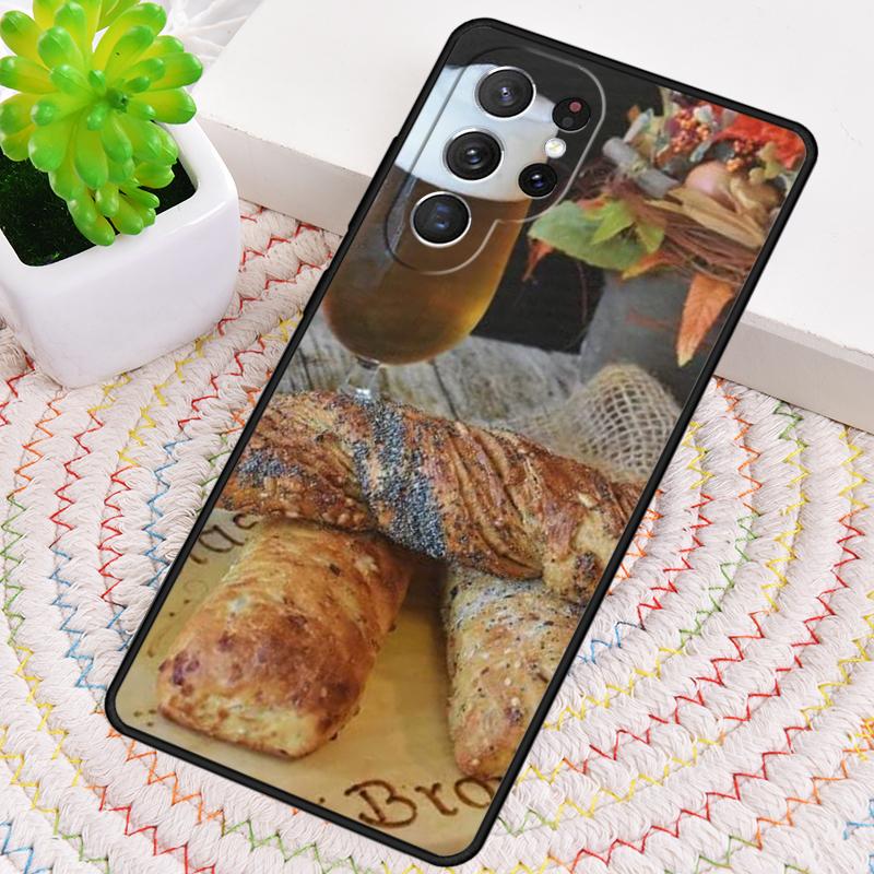 Traditionelle Bier- und Brot-TPU-Handyhülle für Samsung Galaxy note 10 pro S26 S25 S24 S23 S22 Ultra Plus S21 FE S20 Hülle