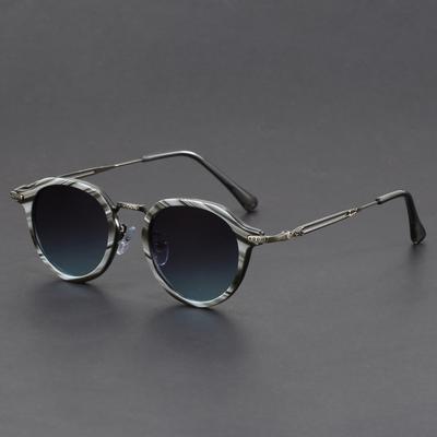 Gőzgép Fém Kerek Napszemüveg Férfiaknak Férfi Női Luxus Márka Tervező Vintage Népszerű Kültéri Vezetés Hip Hop Napszemüveg UV