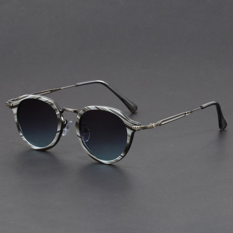 Retro Geometric Round Frame Men Women Sunglasses Fashion Steampunk Metal Sun Glasses  New Trendy Design Shades Uv400