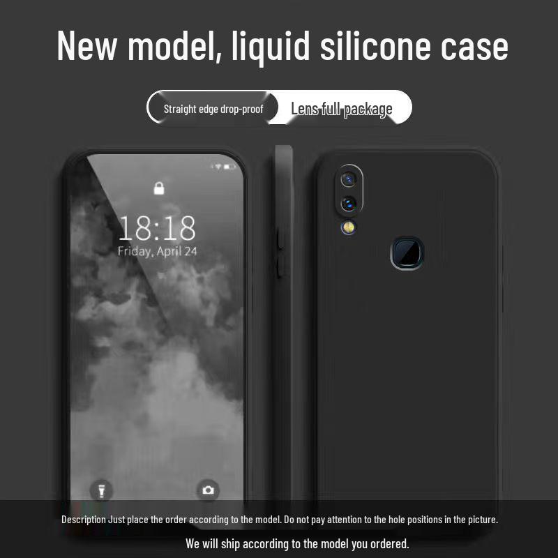 Compatible with Vivo X21 Rear Fingerprint, Solid Color Rubik's Cube Design, Liquid Silicone, Drop-Proof, All-Inclusive Soft Case