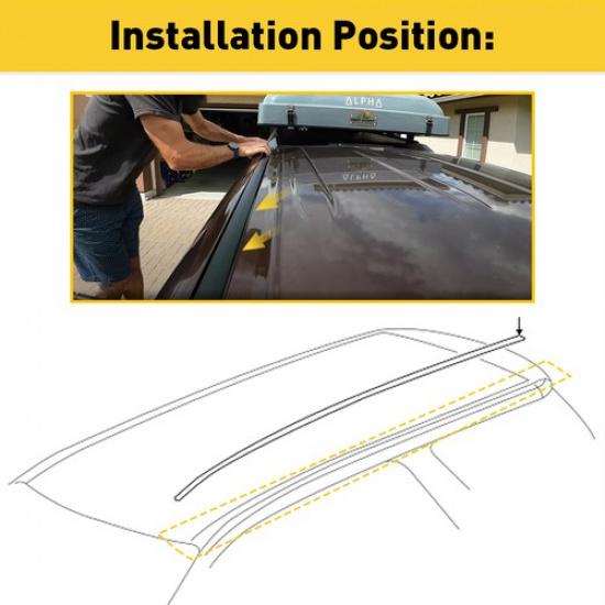 For 2007- Toyota Tundra Cab) Crewmax (Double ROOF BLACK CHANNEL TRIM TOP Set