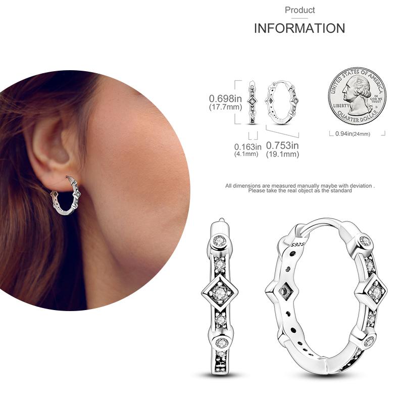 NEW Round Original CZ Hoop Earrings Heart U Shape Moon Star Unicorn Earring for Women Party Engagement Jewelry Gift