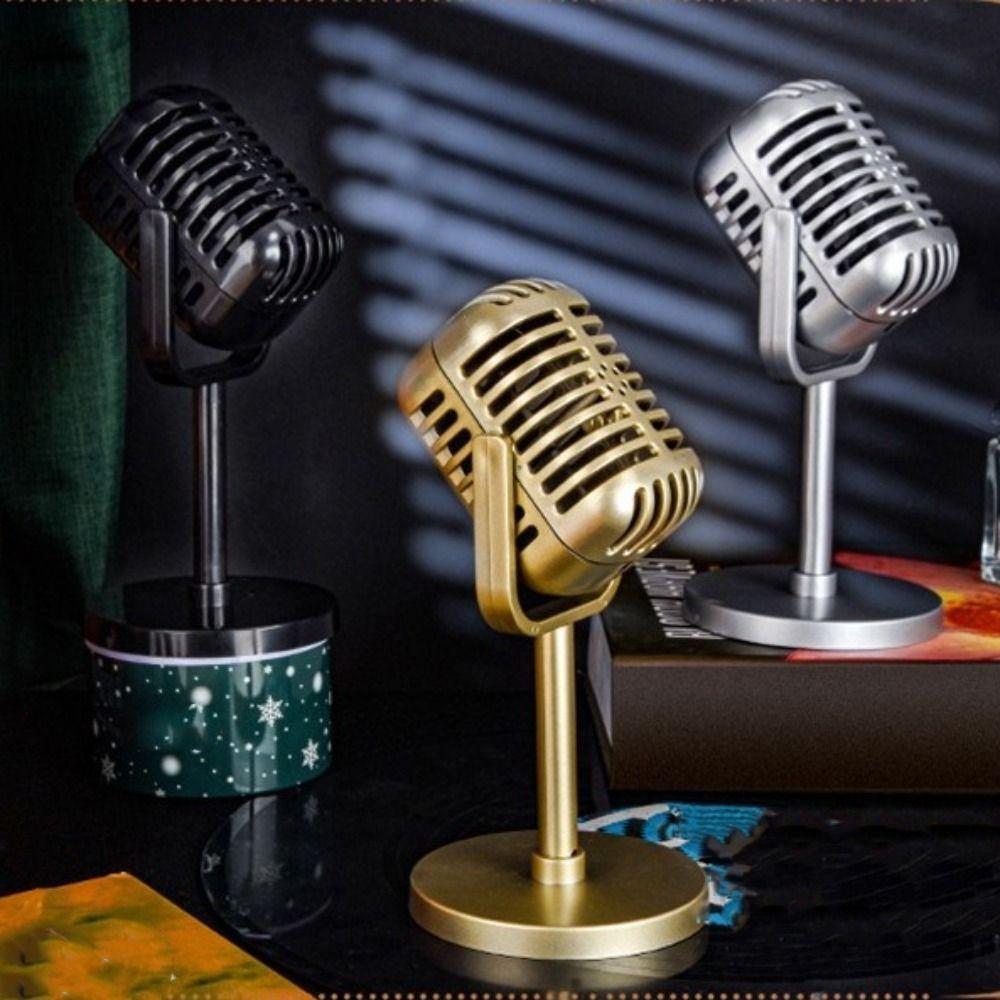 Plastic Simulation Microphone Classic Fake Microphone Model  Home Decoration