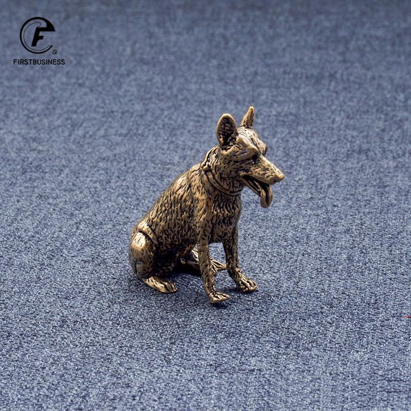 Statuine Miniature Vintage in Rame Cane Fortunato Ornamenti Piccoli da Tavolo Animali Classici Cinesi in Ottone Animali da Compagnia da Tè Decorazioni per la Casa