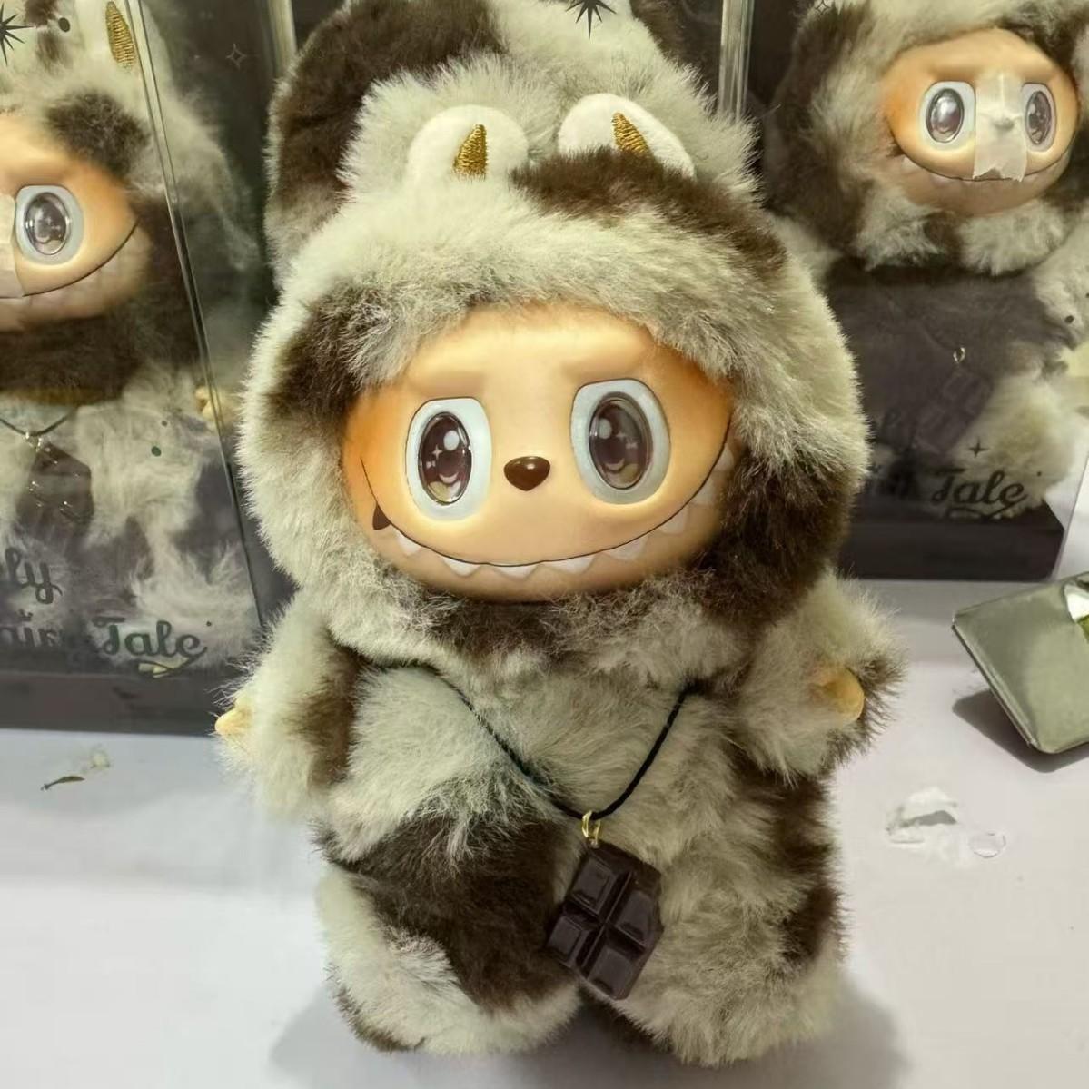 

Lapubu Серия с шоколадным леопардовым принтом Виниловая плюшевая кукла-подвеска Кукла-сюрприз