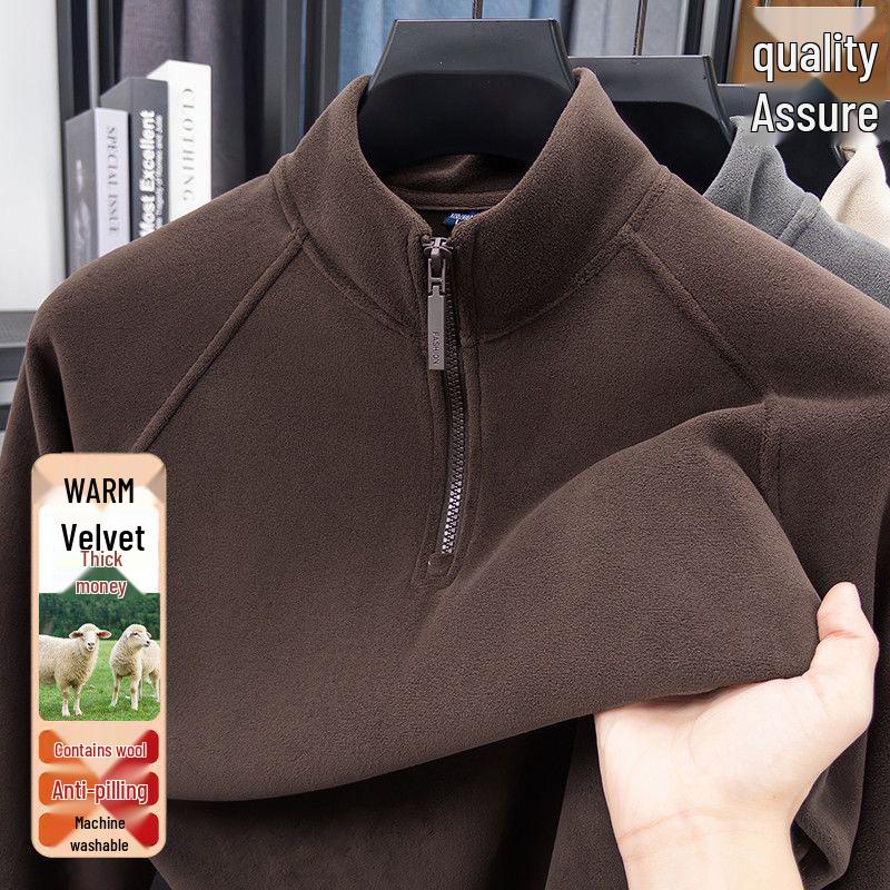 Herren Herbst/Winter Stehkragen Halbreißverschluss Fleece Sweatshirt