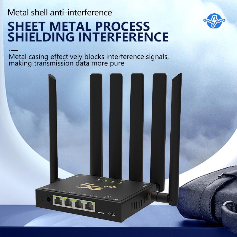5G Dual-Band WiFi6 Router with LTE SIM Card Slot and TYPE-C for Office Use