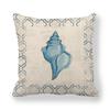Fundas de Almohada de Mariscos Estrella de Mar Concha Marina Océano Cojín Decorativo Dormitorio Decoración del Hogar Algodón Lino Funda de Cojín 18x18 Pulgadas