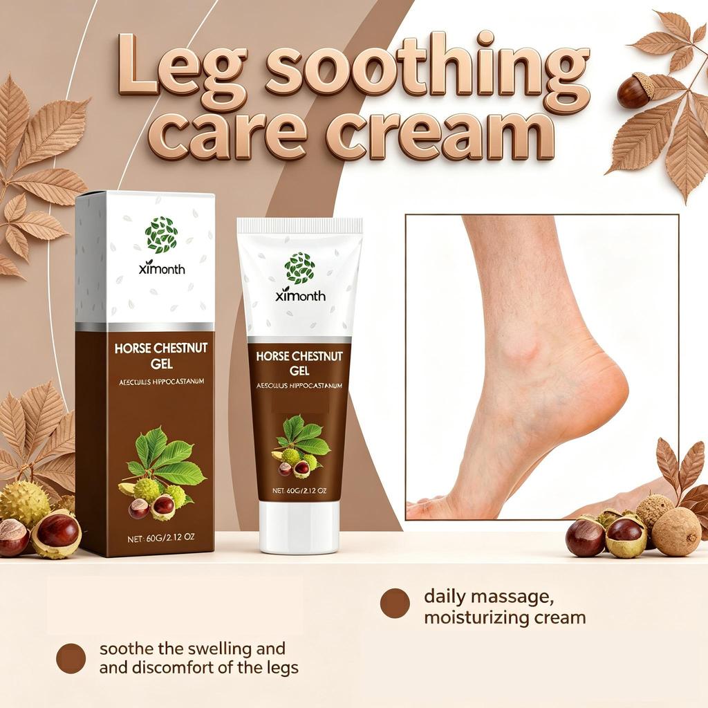 Leg soothing moisturizer relieves leg swelling and heavy daily massage moisturizing care reduces redness and fine lines on the legs 60g