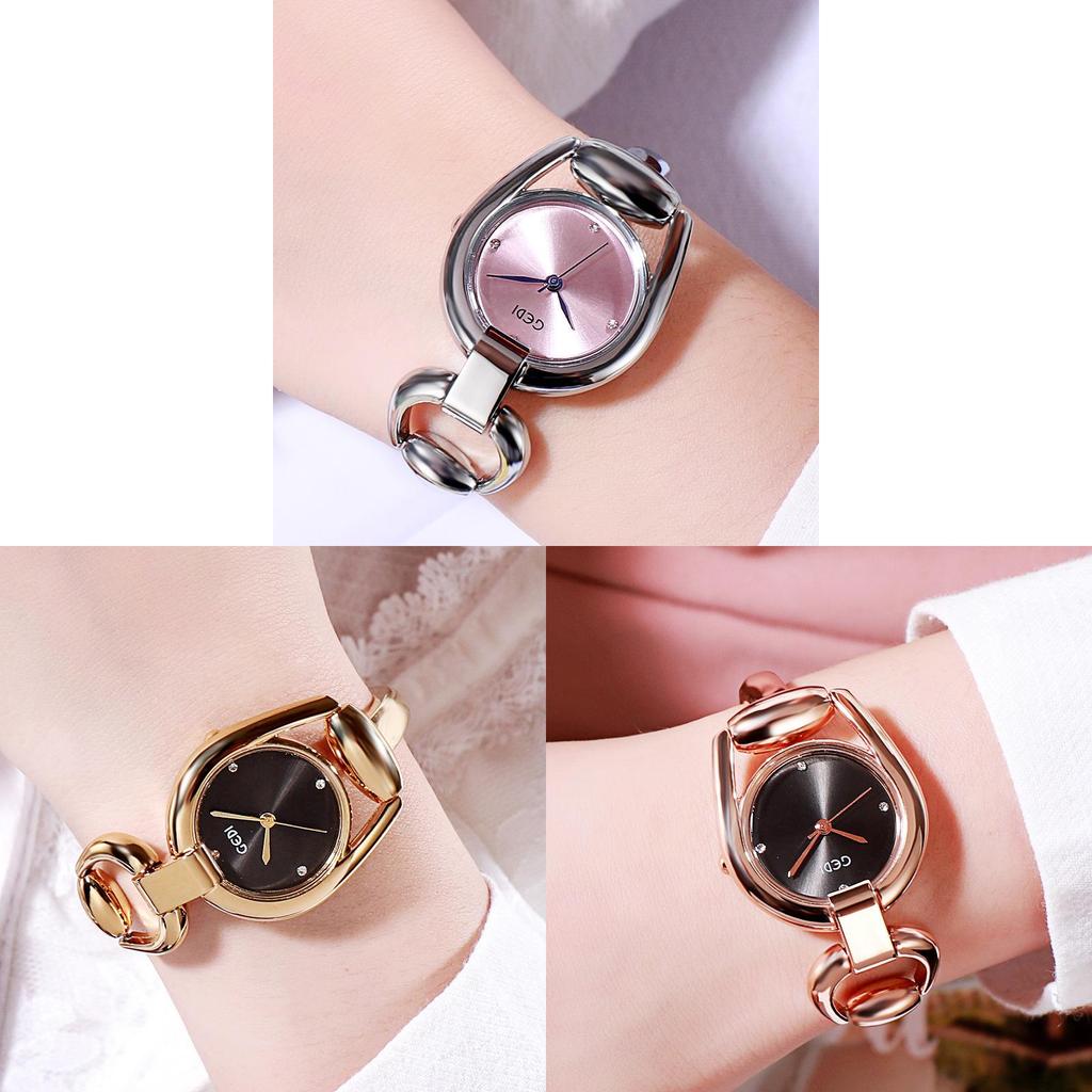 Fashion Ladies Quartz Watch With Alloy Bracelet And Rhinestone Decor For Casual Wear