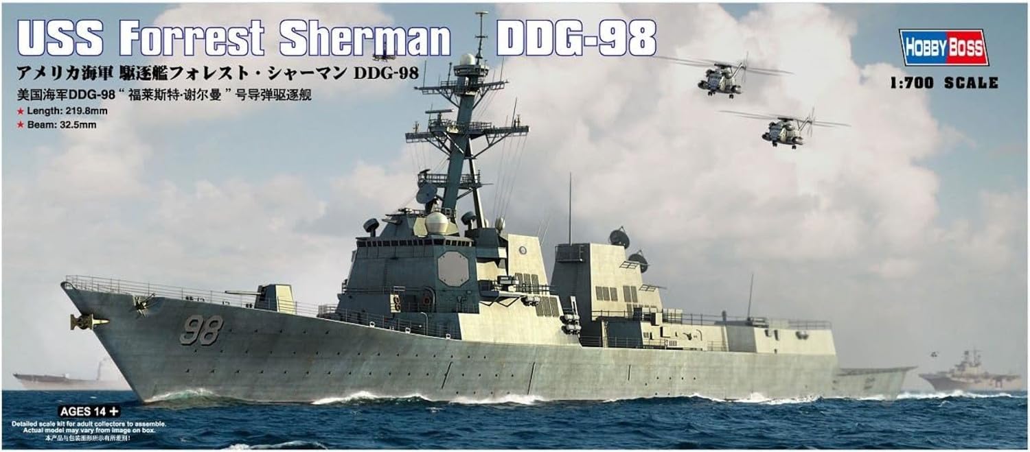 

Hobby Boss Ship US Navy Destroyer Forrest Sherman 83414 Plastic Model 1/700 DDG-98