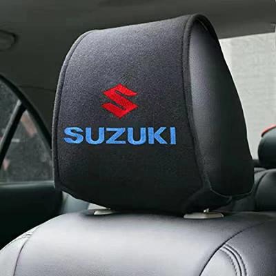 XIAOLINGDANG Car Headrest Covers Seat Accessories Exclusive Embroidered Car Logo with Comfortable Lint To Protect Headrest Covers Black Set of 2
