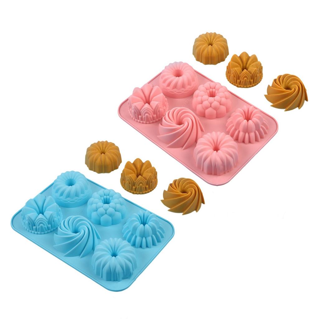 Miniature Silicone Bundts Cake Mould Nonstick Baking Tool for Cookie Cakes Pastries Easy to Clean Bakeware