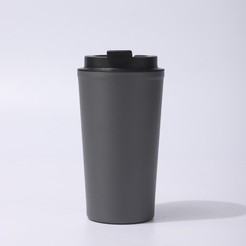 500ml Double Wall 304 Stainless Steel Coffee Cup, Leakproof Flip Lid Vacuum Insulated Travel Mug for Office Car Daily Use