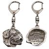 Dogue De Bordeaux, French Mastiff, Bordeauxdog I - Silver-plated Key Ring with Dog, Handbag Decoration, Backpack Pendant by Brand