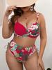 New large size suspender high waist backless sexy babes split bikini women's suit