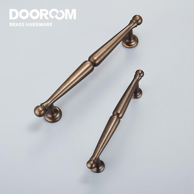 Dooroom Brass Furniture Handles Wardrobe Dresser Cupboard Cabinet Drawer Knob Black Bronze Gold American Pastoral European Pull