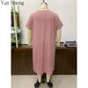 Women Nightgown Plus Size Lace Bow Short Sleeve Long Robe Sexy Home Dress Summer Loungewear for Ladies