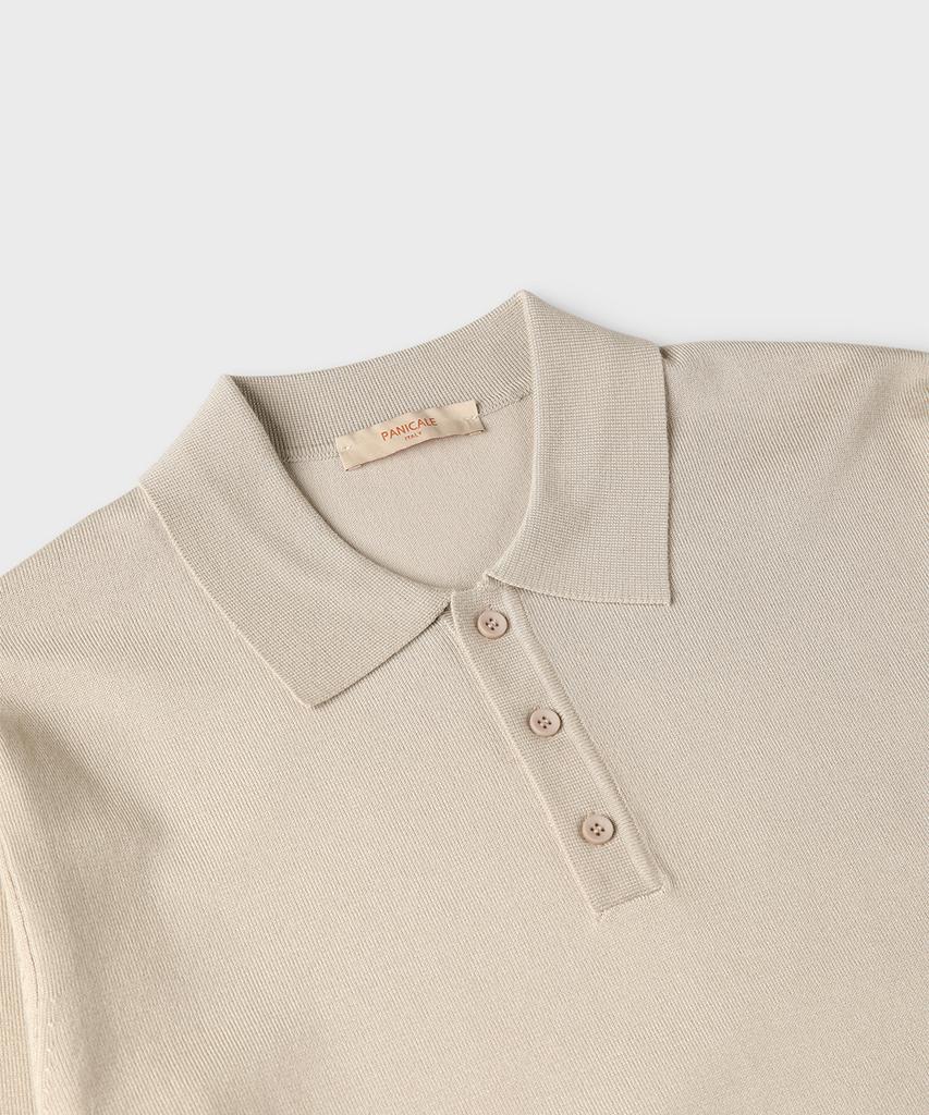 PANICALE Beige Viskosemischung Polostrick
