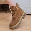 Martin boots women's new breathable tooling short boots leather inner height increase rhubarb boots desert boots