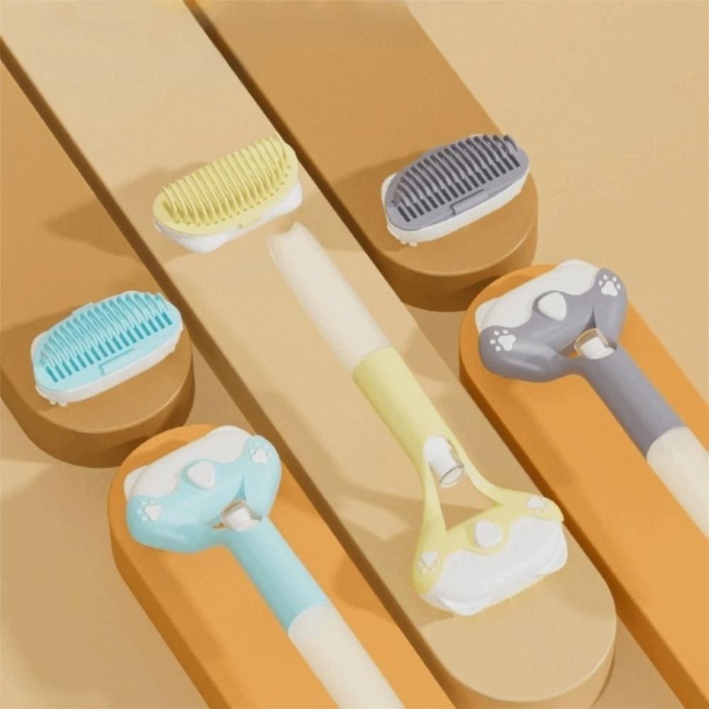 3-in-1 Pet Bath Comb Press Spray Soft Bristle Cat Grooming Brush Detachable with A Spray Bottle Pet Cleaning Comb