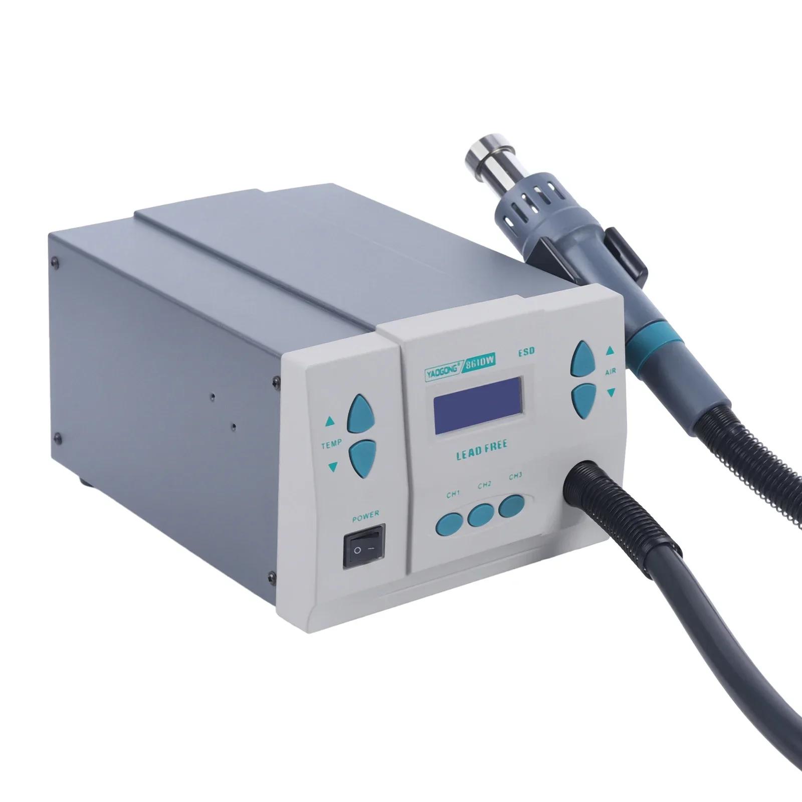 

Hot Air Rework Station,1000W 110V Digital Hot Air Rework Station with LCD Display & Brushless Turbine Fan Soldering Hot Air Gun сірий колір