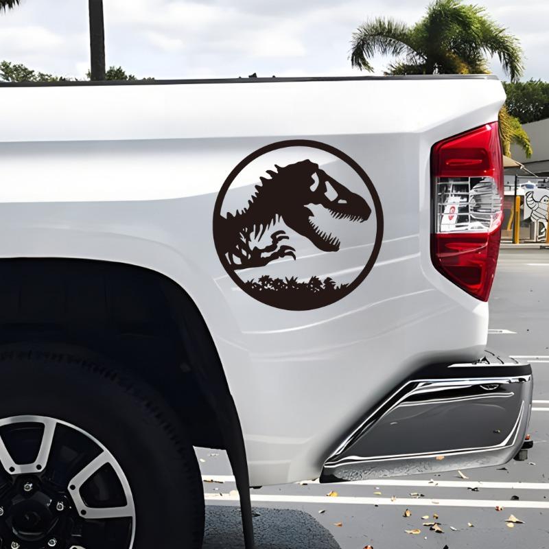 Dinosaur Era Pickup Vinyl Decal Sticker Glass Side Window Body Modification Personalized Latte Waterproof Car Sticker