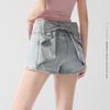 Light Wash Denim Bow Hot Shorts
