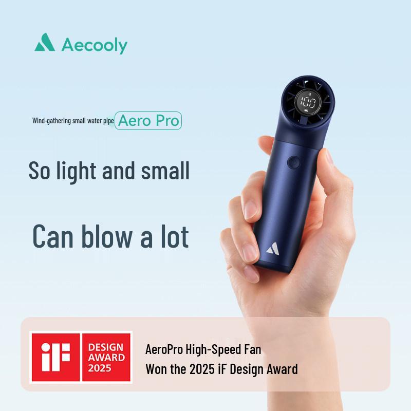 Aecooly Ai Kuli Handheld Mini Fan: Silent Cooling Device with Wind Gathering Technology 3500mAh 19000RPM
