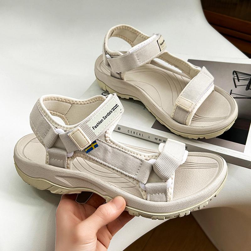 Women's Summer Sports Sandals Breathable Open-Toe Beach Walking Shoes Lightweight Comfortable Flat Sandals for Outdoor Travel