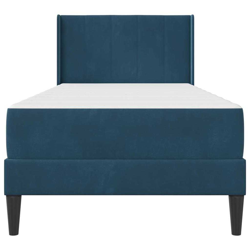 Bed Frame with Mattress and Headboard Blue 80 x 200 cm Velvet